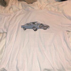 John Galt Brandy Melville blue car tee shirt